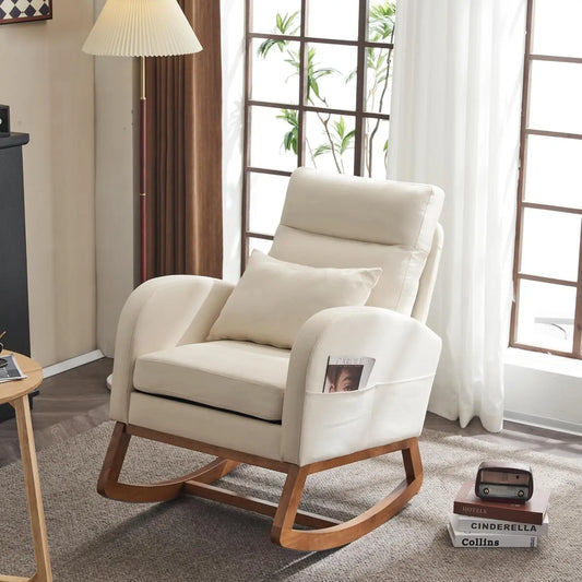 XMSJHign-concerned Nursery Rocking Chair Upholstered Glider
