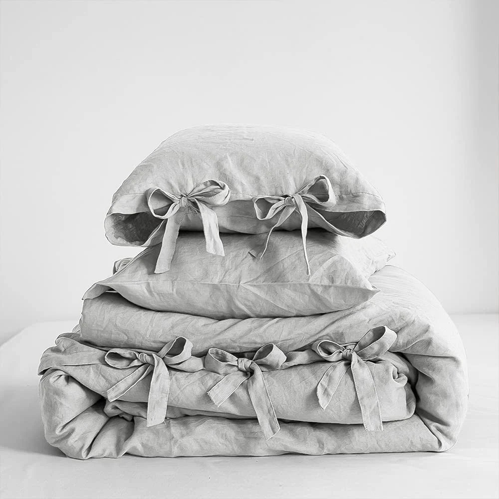 Simple Opulence Linen Bedding Set 3Pcs Flax Breathable