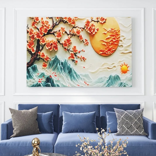 Canvas Wall Art Pine Wood Frame Living Room