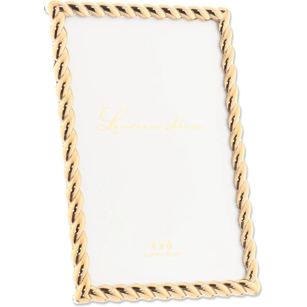 Dutrieux Rope Picture Frame Metal Glass Tabletop Wall Mount