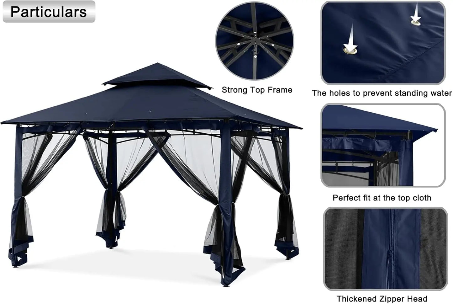 Feature Garden Gazebo With Stable Steel Frame Netting