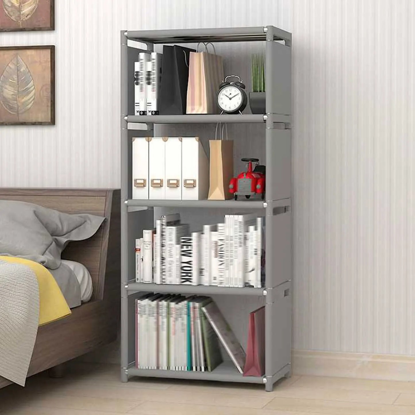General Use Four-Layer Ladder BookcaseStorageUnit ShelvingUnit Rack Durable Display Stand