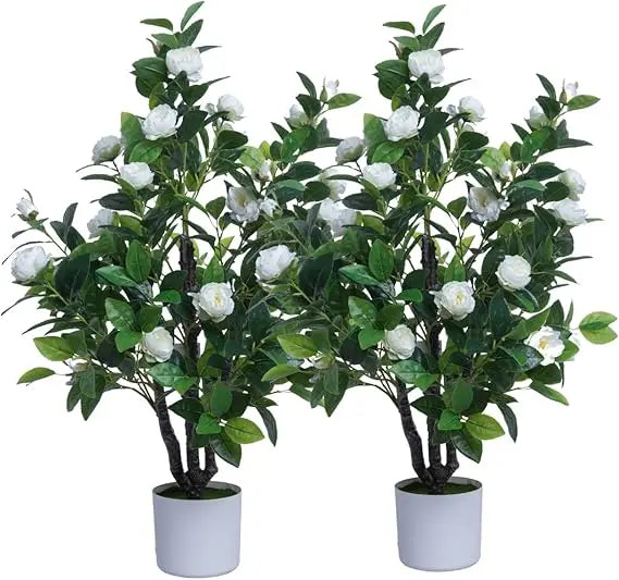 Color Camellia Artificial Tree Faux Floral Indoor Outdoor