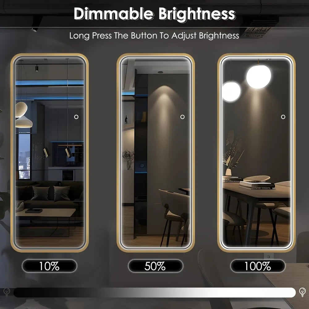Hignconcerned LED Mirror With Stand And Dimmable Lights