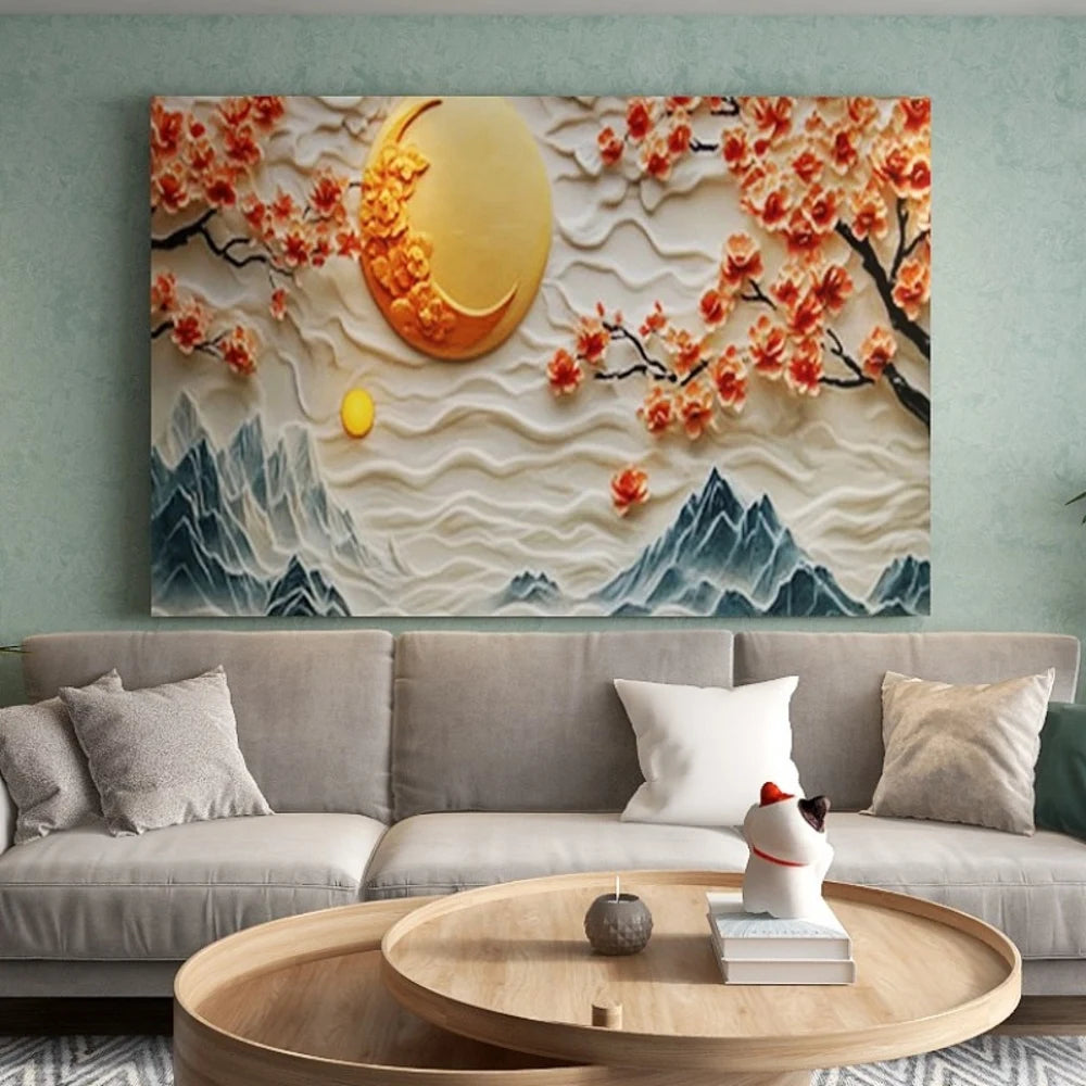 Pine Canvas Wall Art Frame For Living Room