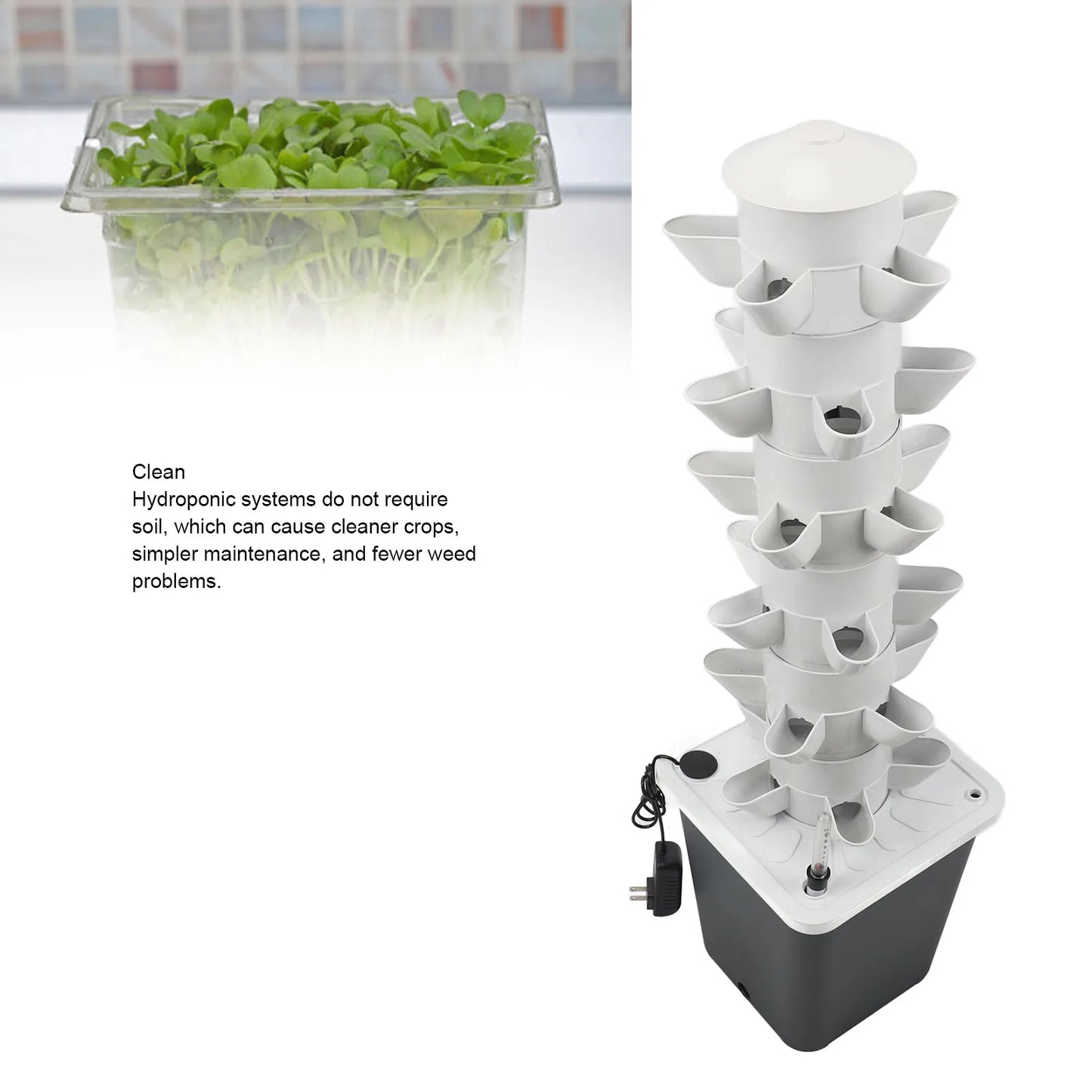 Fdit Hydroponics Tower Vertical Planting System Vegetables