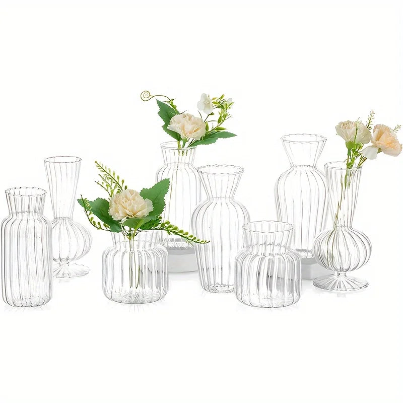 Warm Welcome Decor Modern Glass Vase Set Bud Vases
