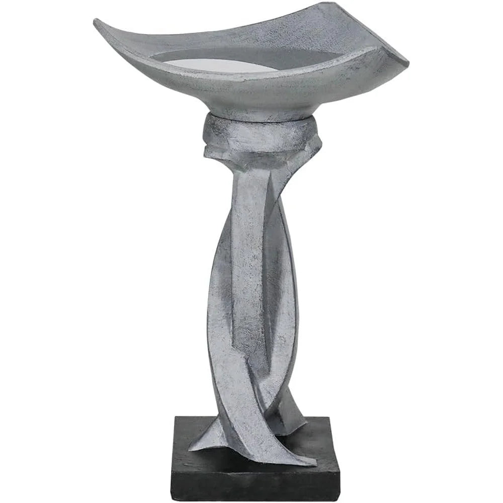 Modern Concrete Bird Bath Fountain Lotus Design Statue