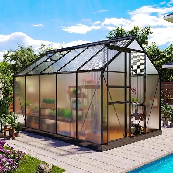 Sturdy Aluminum Outdoor Greenhouse Polycarbonate Enclosure