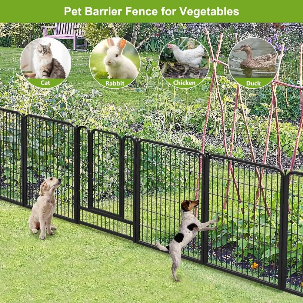 ZUIYU Garden Fence With Gate No Dig Animal Barrier Rabbit