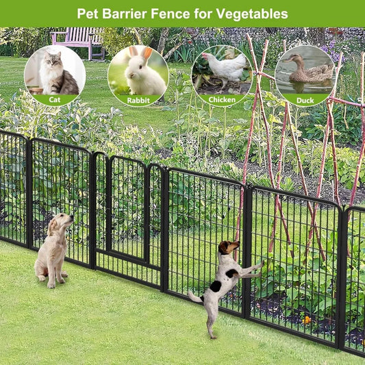 ZUIYU Garden Fence With Gate No Dig Animal Barrier Rabbit