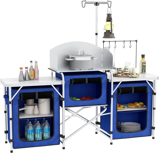 XMSJ Camping Kitchen Table Folding Aluminum Cook Station