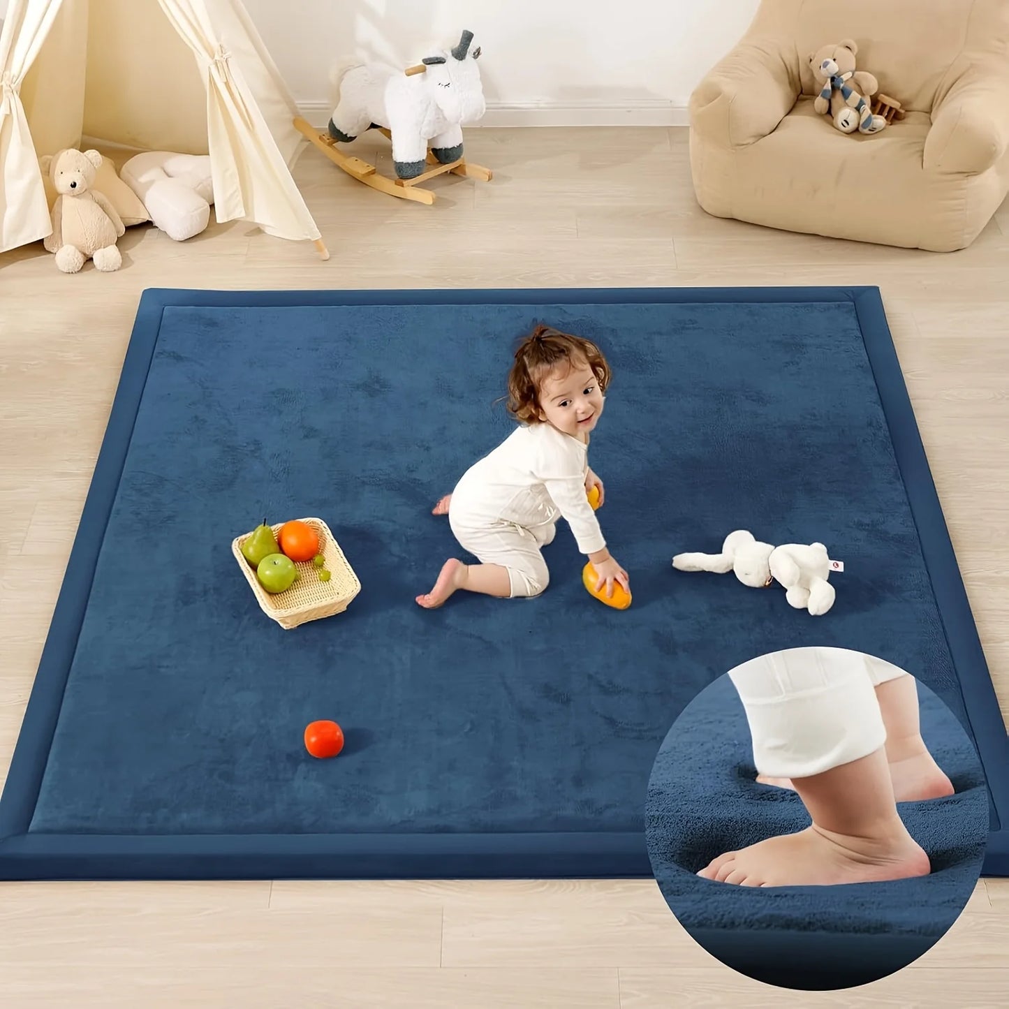 PapaMama Memory Foam Playpen Mat With Non Slip Bottom Carpet