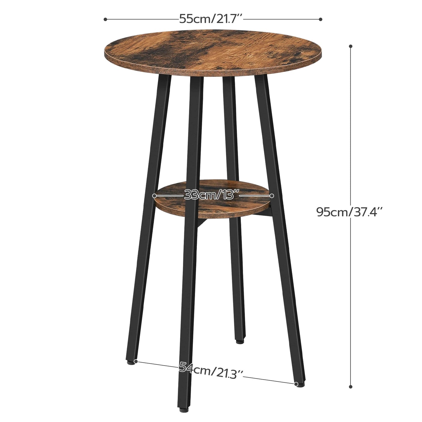 Round Bar Table 2 Tier Bistro With Storage For Home