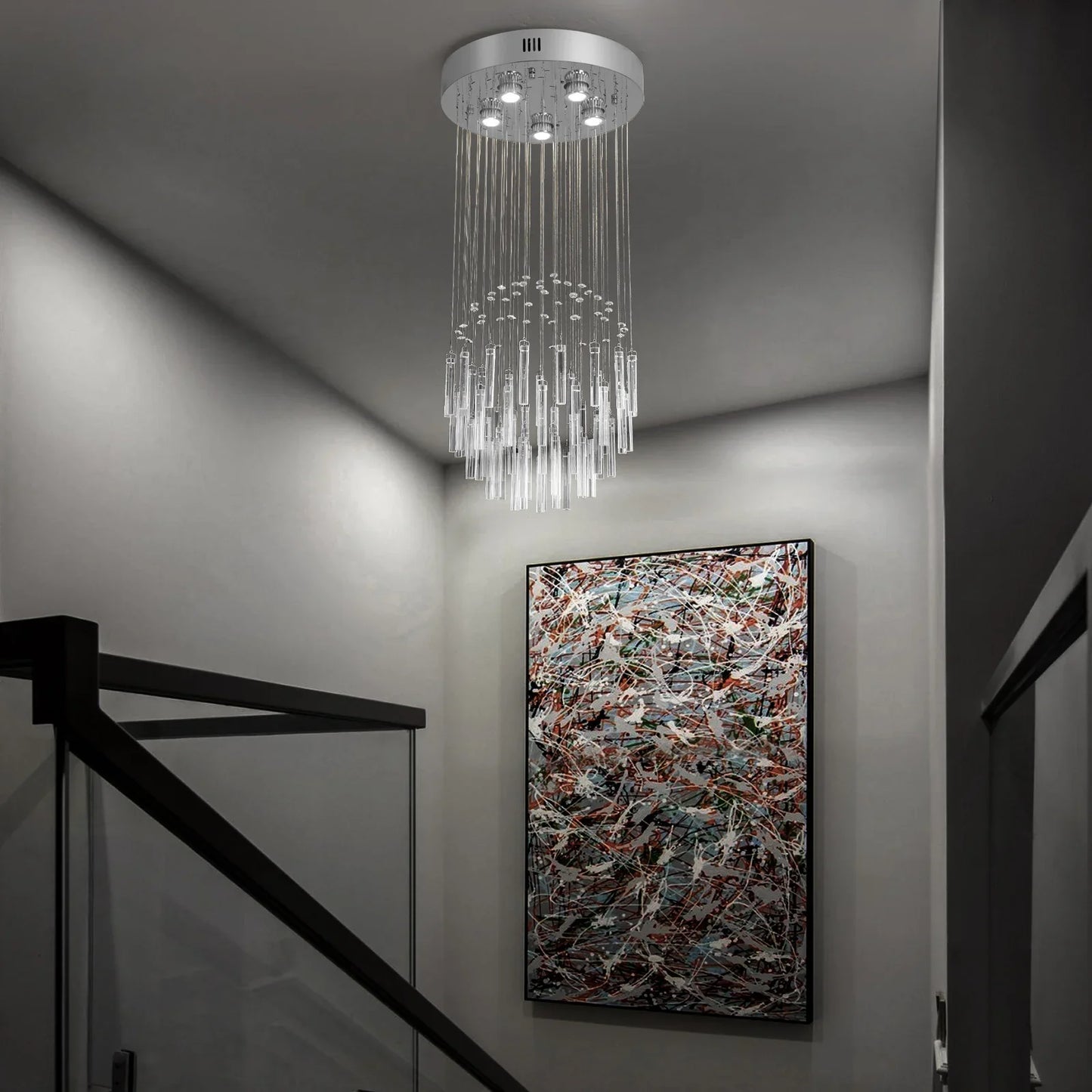 GreeLustr Crystal Droplight Led Pendant Light Chandelier