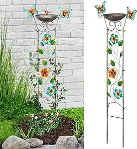Lewis Wayne Garden Trellis Bird Bath Detachable Hummingbird