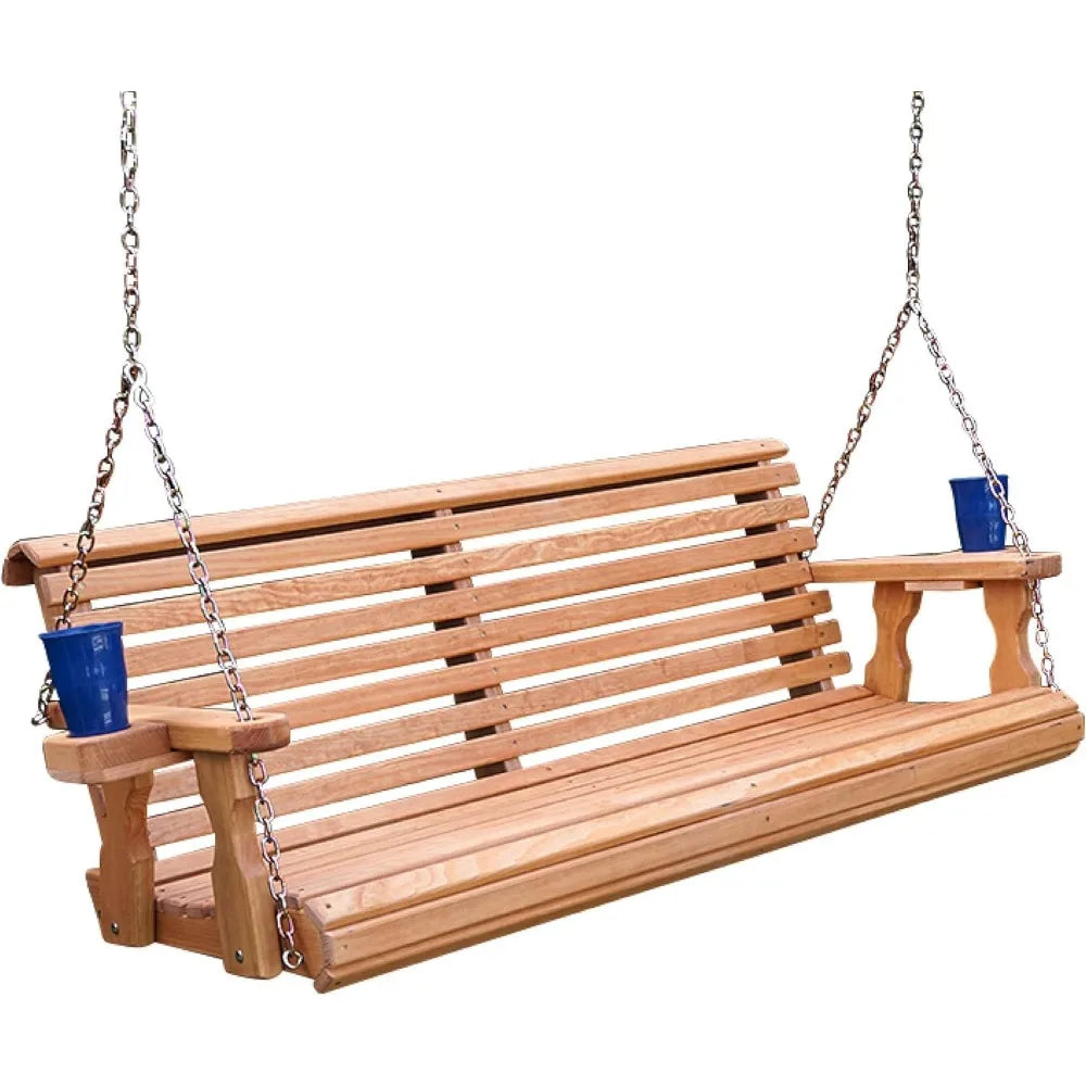 Huanzhuang Rollback Porch Swing With Cup Holders 700 Lb Capacity