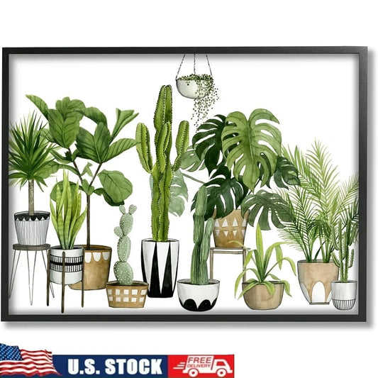 DUTRIEUX Boho Cacti Succulents Watercolor Framed Art Print