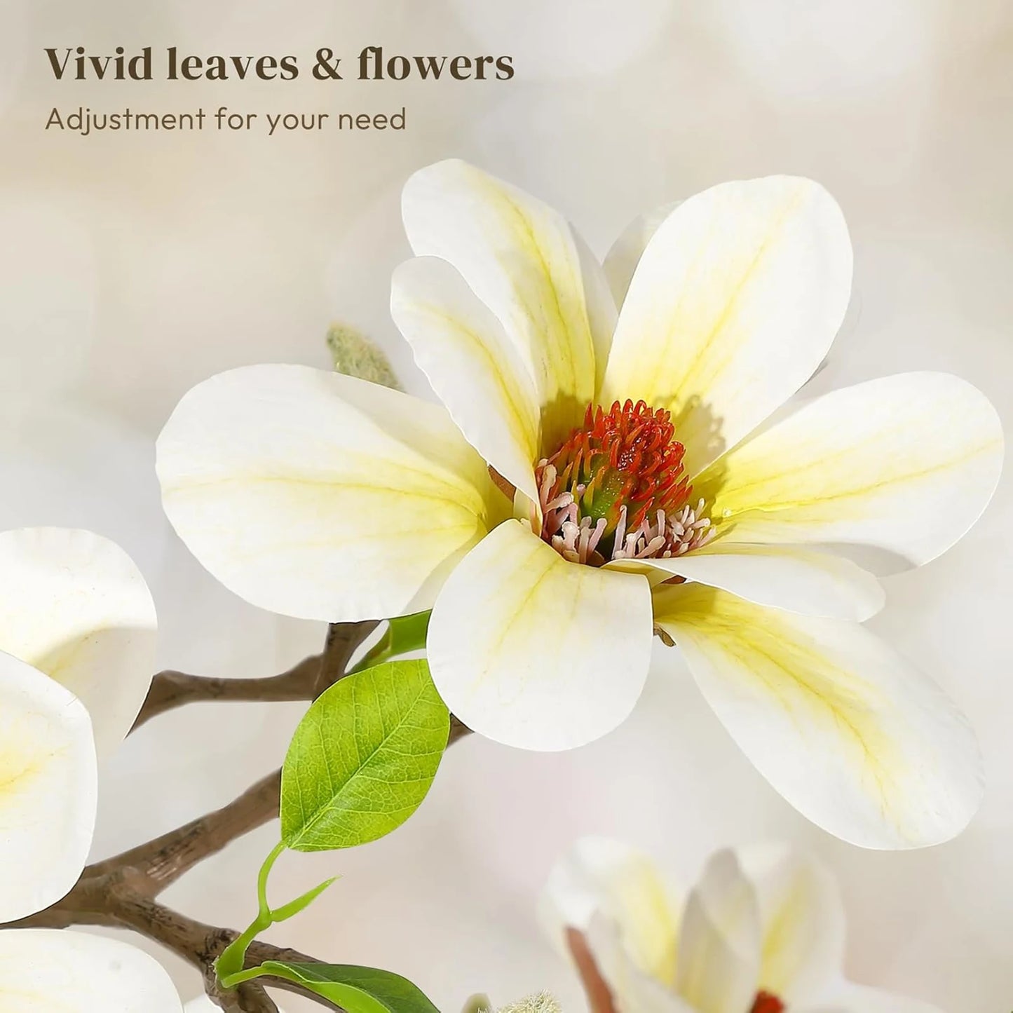 Guangdong Artificial Magnolia Plant With LED Light For Decor