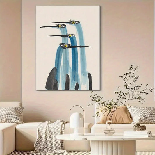 Hign-concerned Modern Abstract Crane Watercolor Canvas
