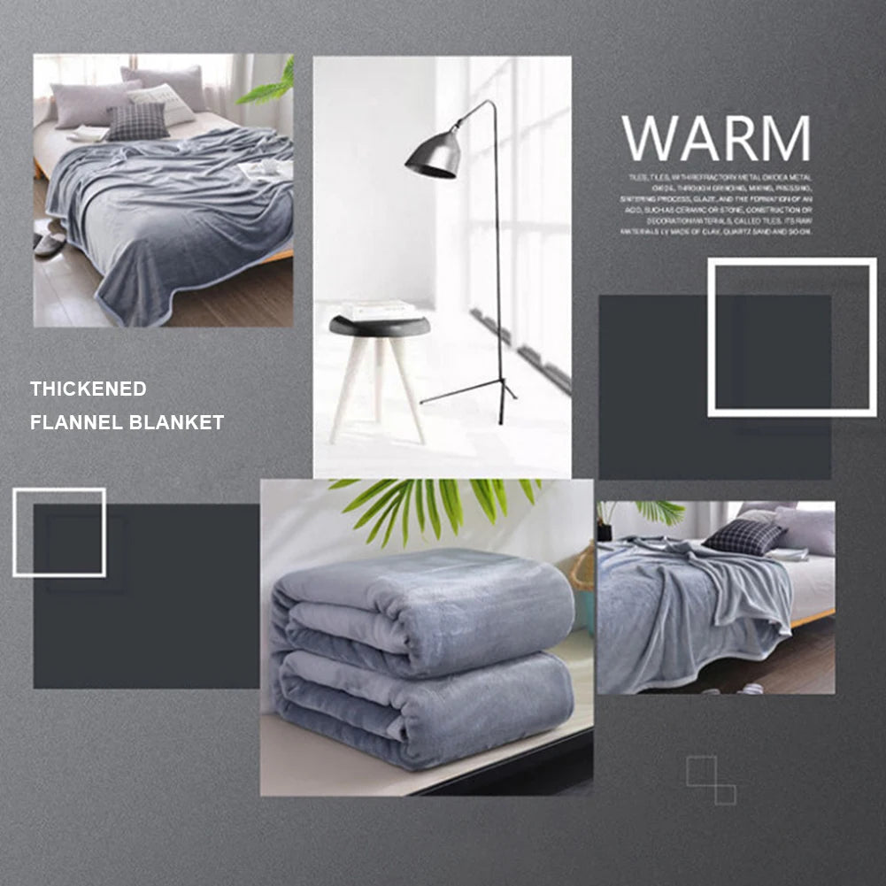 Farley Plush Flannel Fleece Blanket Cozy Soft Thermal Mat For Home Office