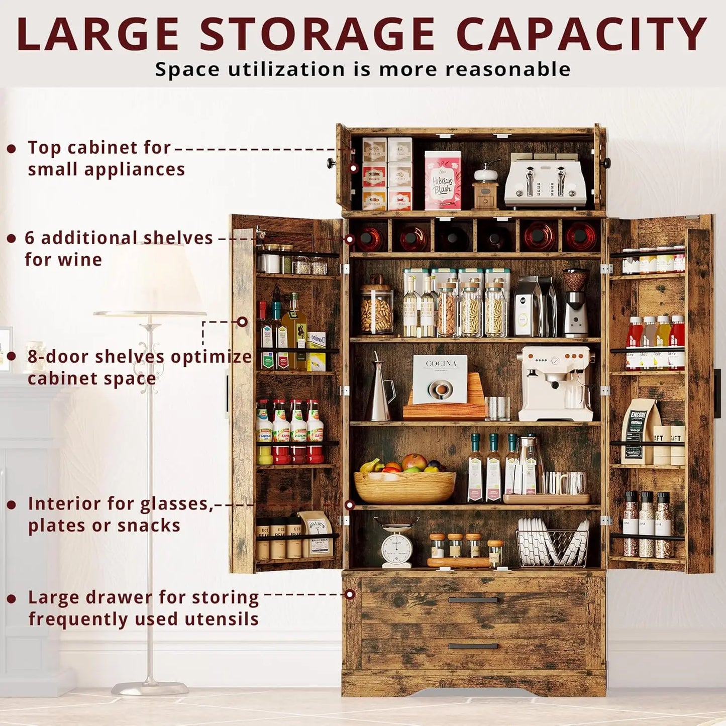 Warm Welcome Decor Ironck Kitchen Pantry With Shelves