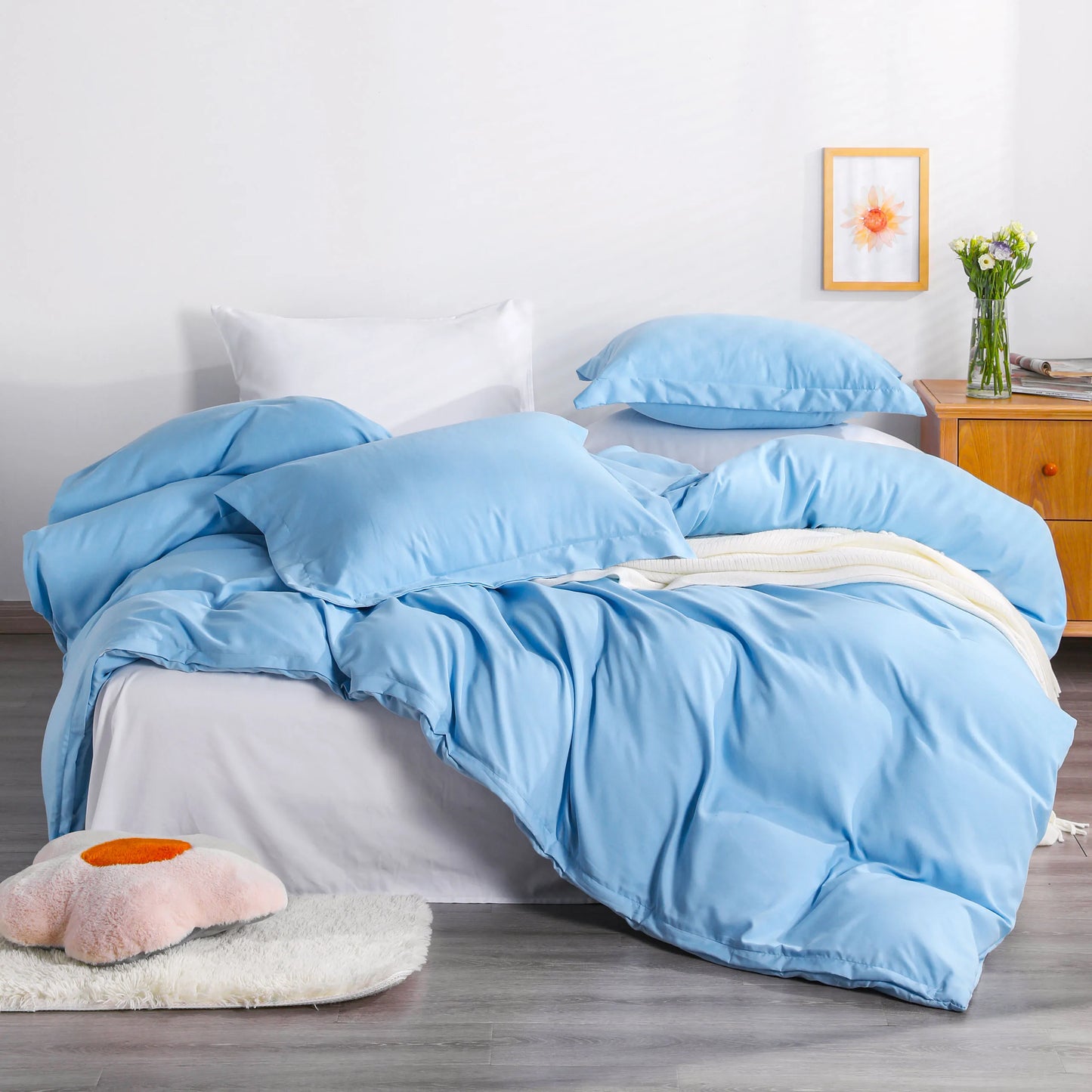 Ntbay 3-Piece Ultra Soft Microfiber Duvet Cover Set