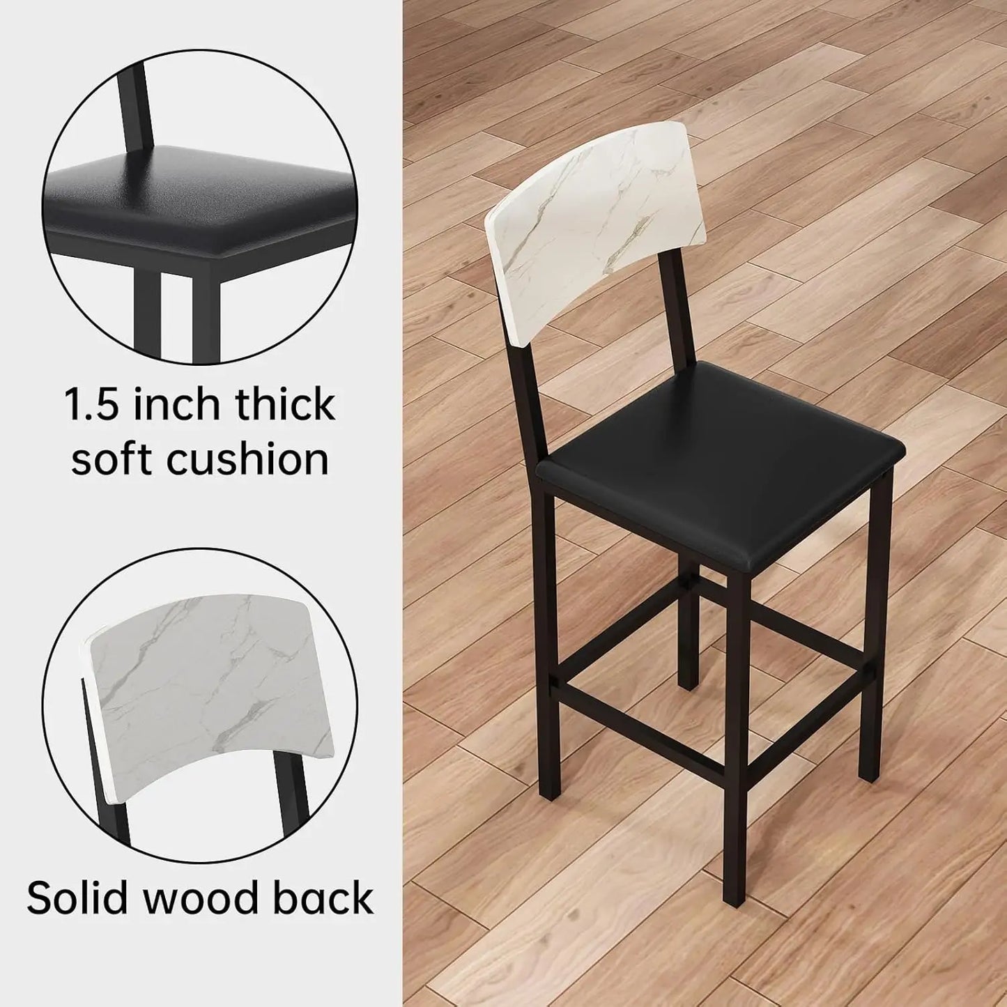 Warm Welcome Decor Dining Table Set For 4 With Bar Stools