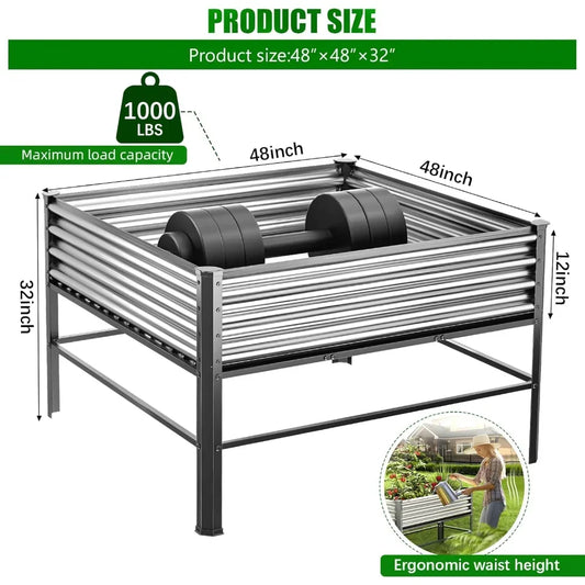 Raised Garden Bed With Legs Planting Box 1000lb Capacity