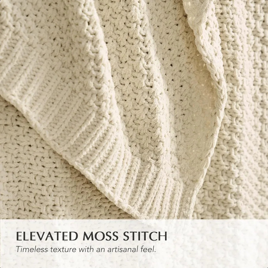 Craft of Weaving Chunky Chenille Knit Throw Blanket