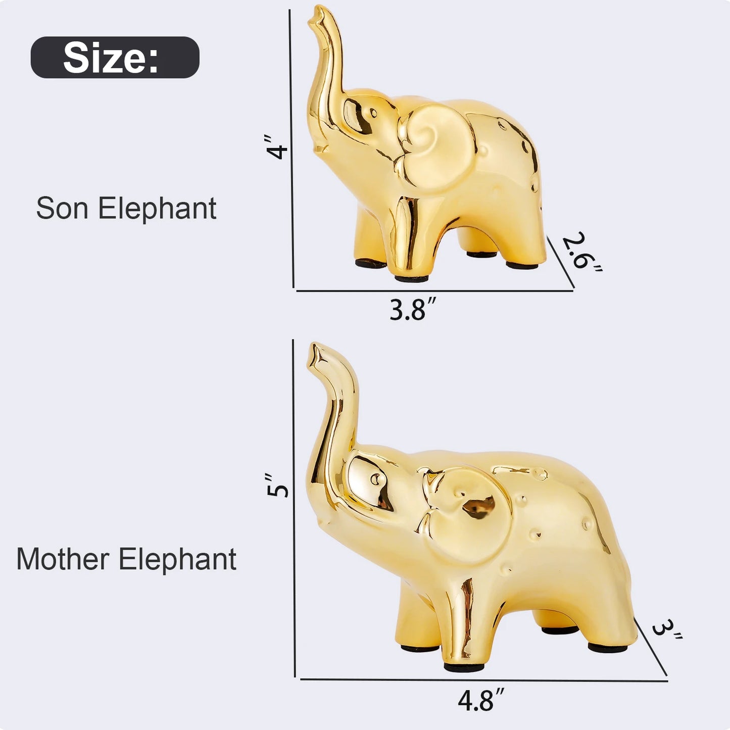 Warm Welcome Decor Elephant Statues Ceramic Desktop Decor