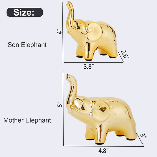 Warm Welcome Decor Elephant Statues Ceramic Desktop Decor