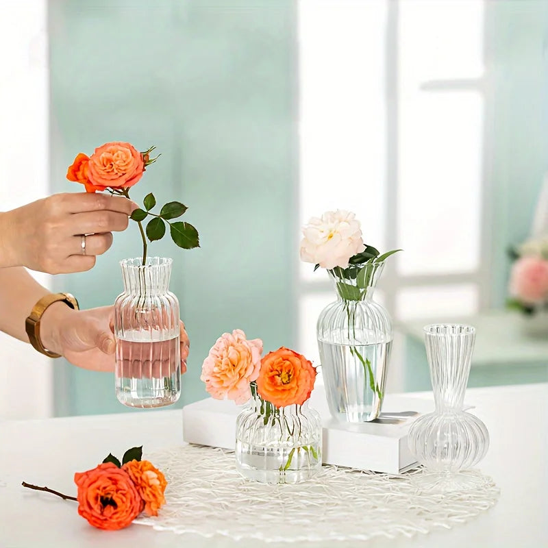 Warm Welcome Decor Modern Glass Vase Set Bud Vases
