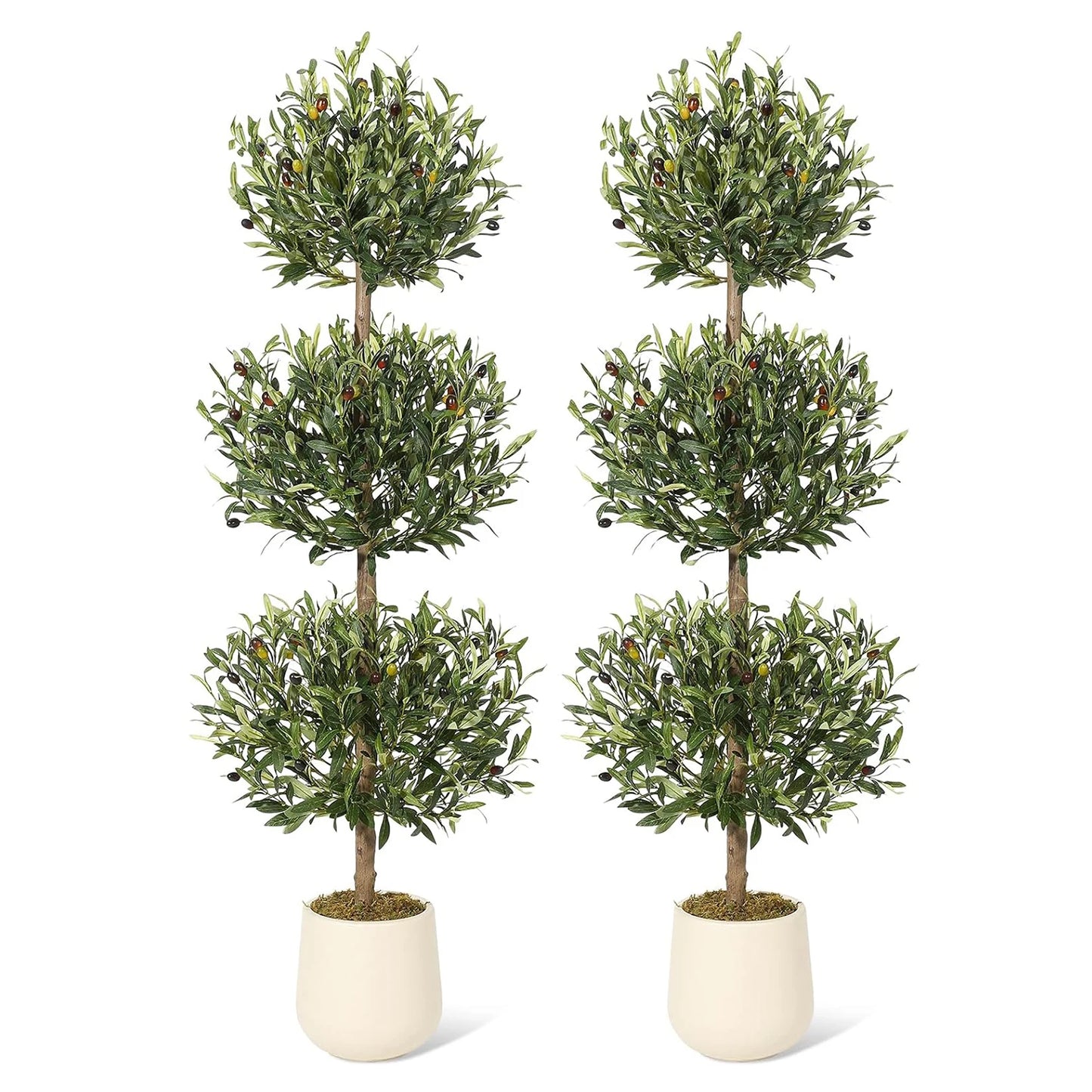 HiMISCN Artificial Olive Tree Indoor Faux With Planter