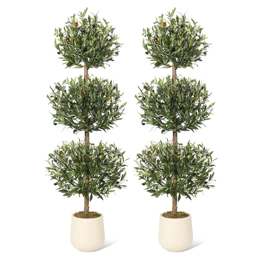 HiMISCN Artificial Olive Tree Indoor Faux With Planter