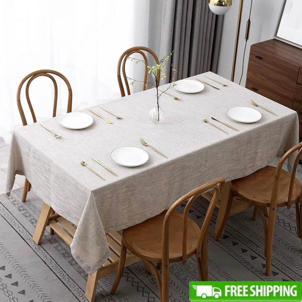 Warm Welcome Decor Polyester Tablecloth Wrinkle Resistant