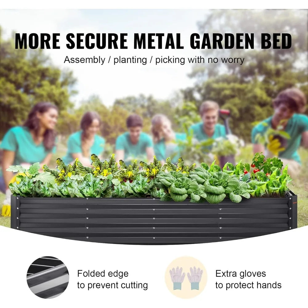 JIAOYING Metal Raised Garden Beds Kit Outdoor Planter