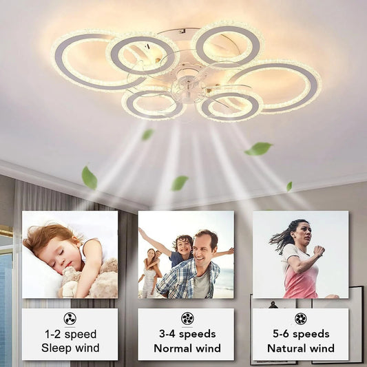 Nordic Modern Ceiling Fan Light Flush Mount Dining Fixture