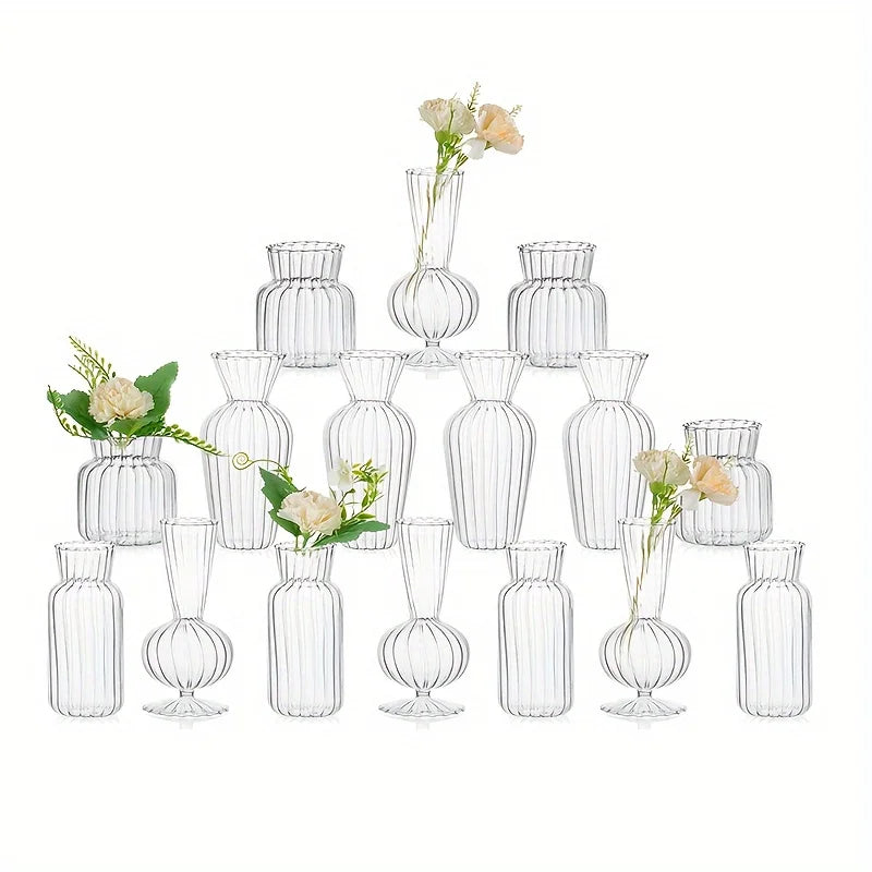 Warm Welcome Decor Modern Glass Vase Set Bud Vases