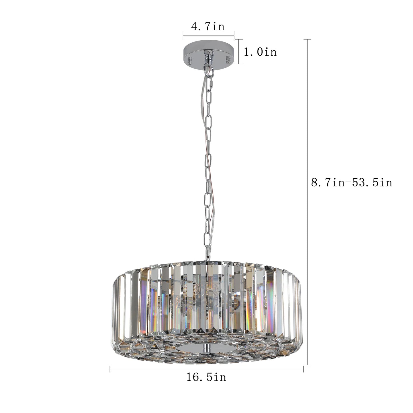 ARLGSITE Four Light Modern K9 Crystal Chandelier Pendant