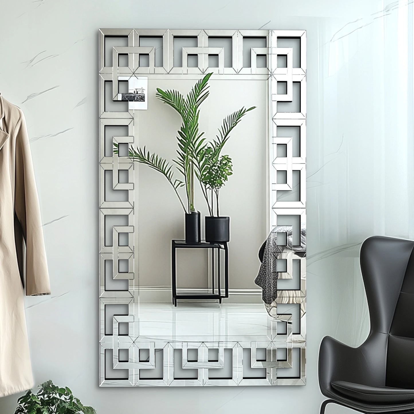 BORWART Rectangular Wall Mirror with Grecian Venetian Frame