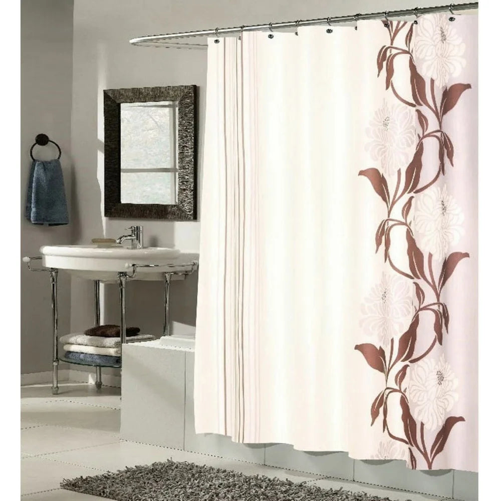 Durable Water Resistant Fabric Shower Curtain 70x72 Machine Washable Polyester Unique Design Matching Window Curtain Available
