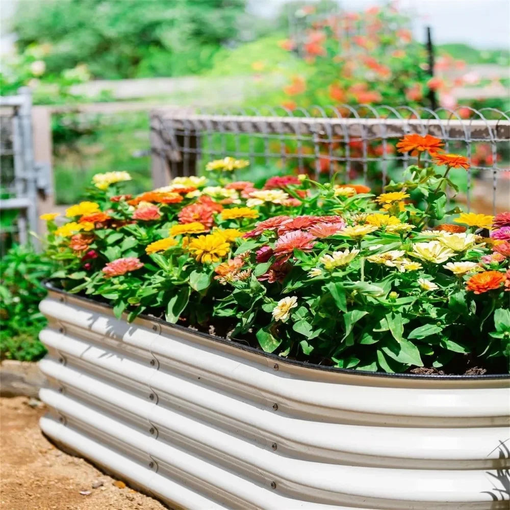 JIAOYING Modular Metal Raised Garden Bed Kit Vegetables