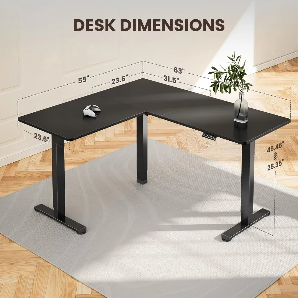 Warm Welcome Decor Height Adjustable L Shaped Standing Desk