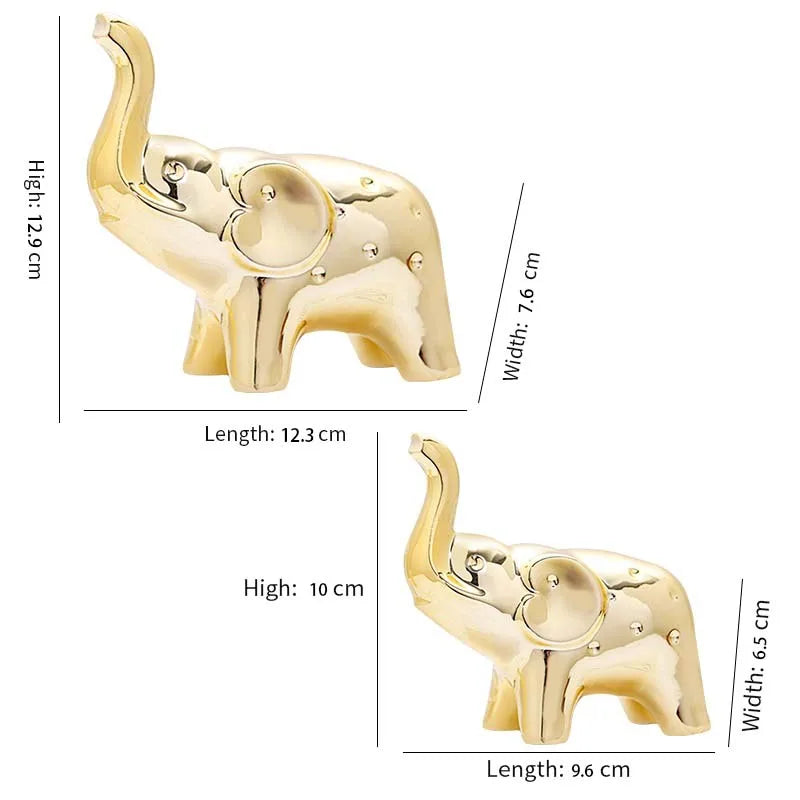 Warm Welcome Decor Elephant Statues Ceramic Desktop Decor