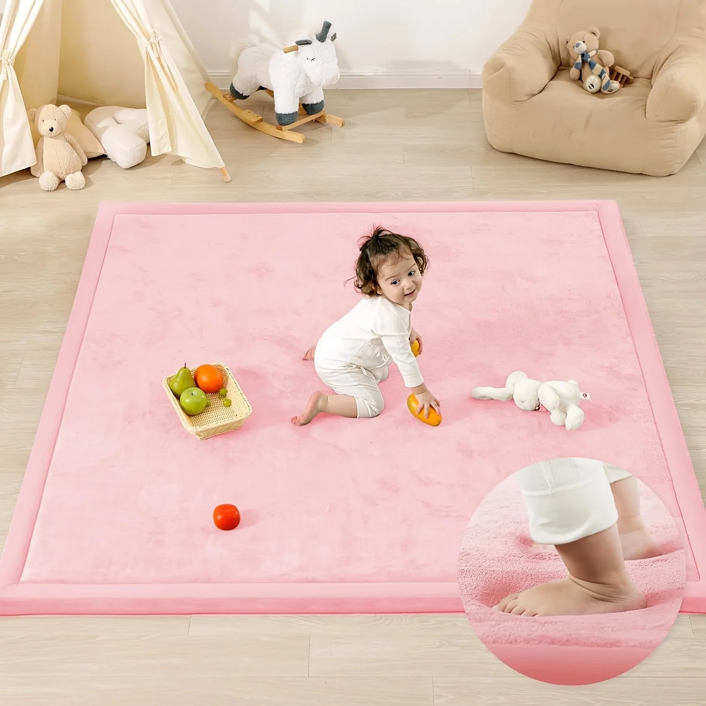 PapaMama Memory Foam Playpen Mat With Non Slip Bottom Carpet