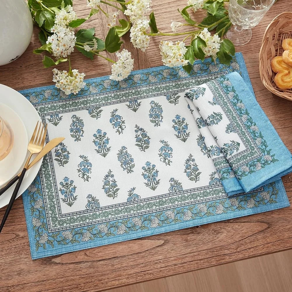 Warm Welcome Decor Coastal Paisley Placemats Indoor Outdoor