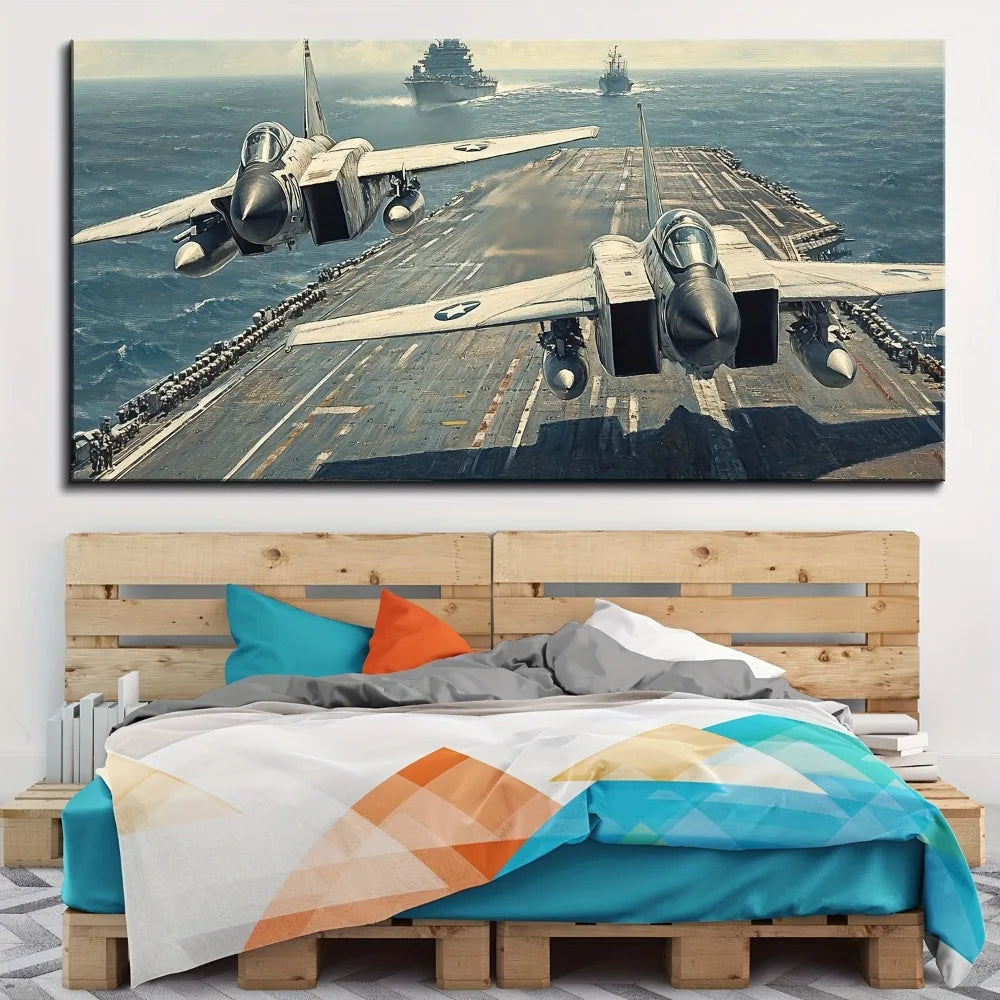 Hign-concerned Ace130 Air Gunboat Fighter Poster Pine Frame