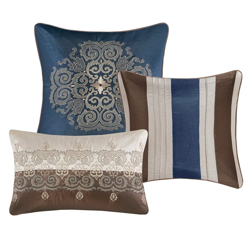 Hong Kong Craft of Weaving 7 Piece Jacquard Comforter Set