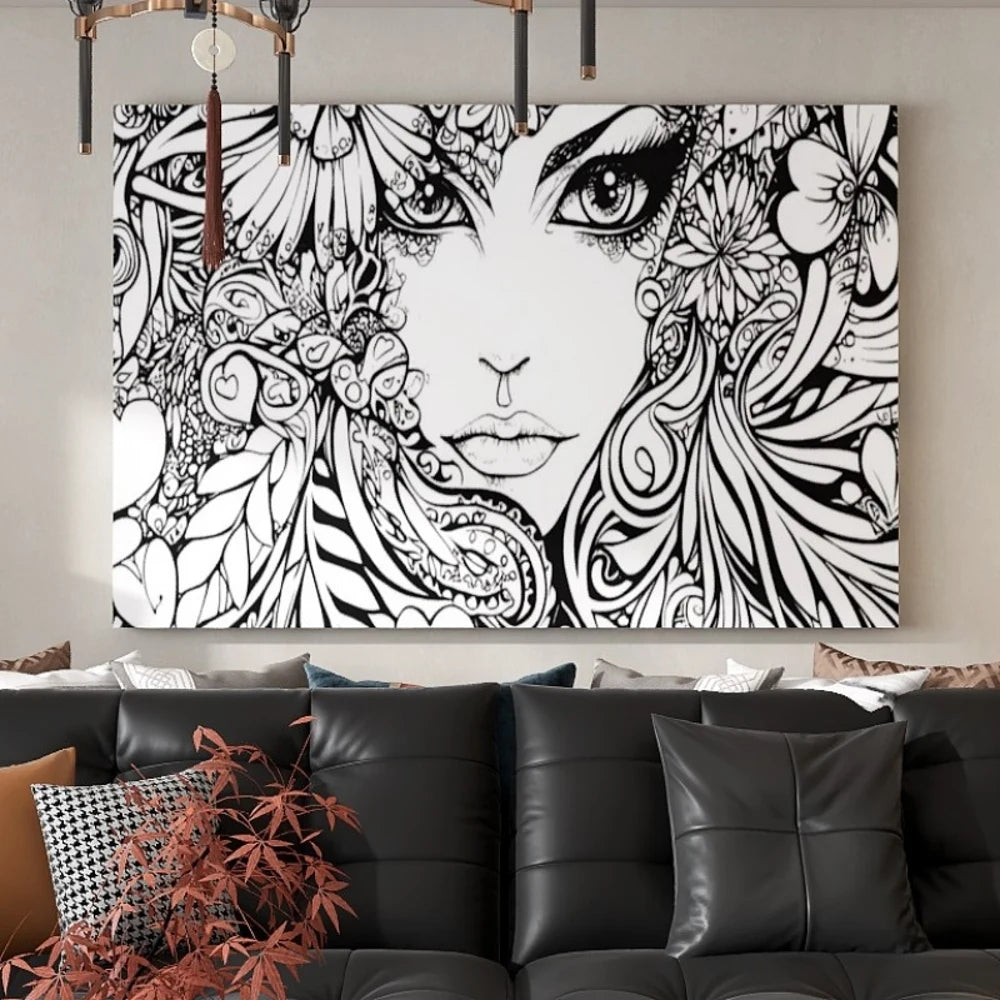 Canvas Wall Art Pine Frame Living Room
